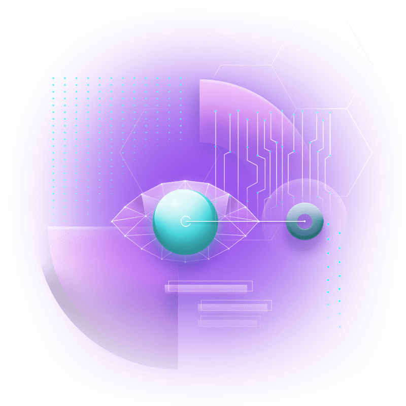 Esferas 3D moradas Esferas 3D moradas en entorno digital abstracto.