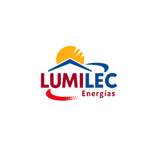 Logo LUMILEC Energías Logotipo de LUMILEC Energías con icono solar.